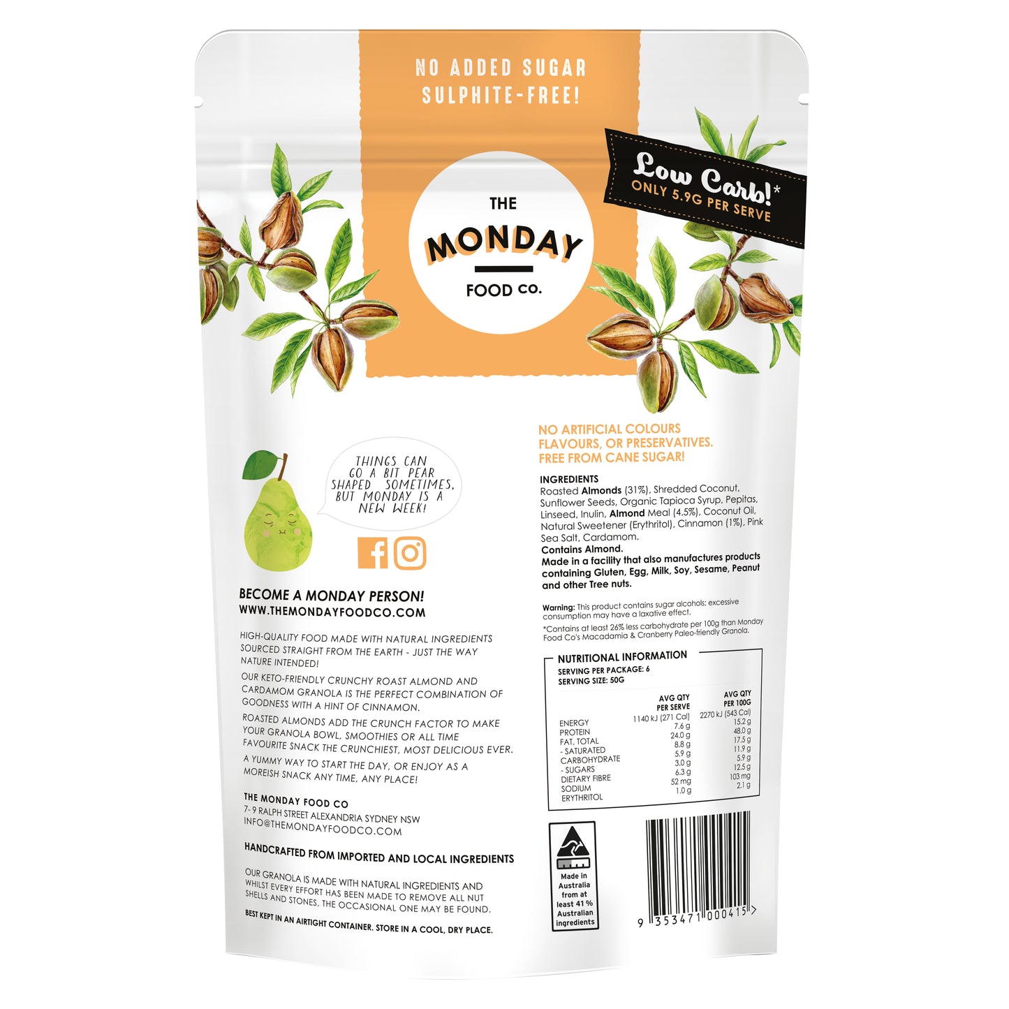 Crunchy Roast Almond & Cardamom - Keto Granola (I'm Vegan)