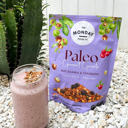 Paleo Berry Bliss Smoothie with The Monday Food Co Granola