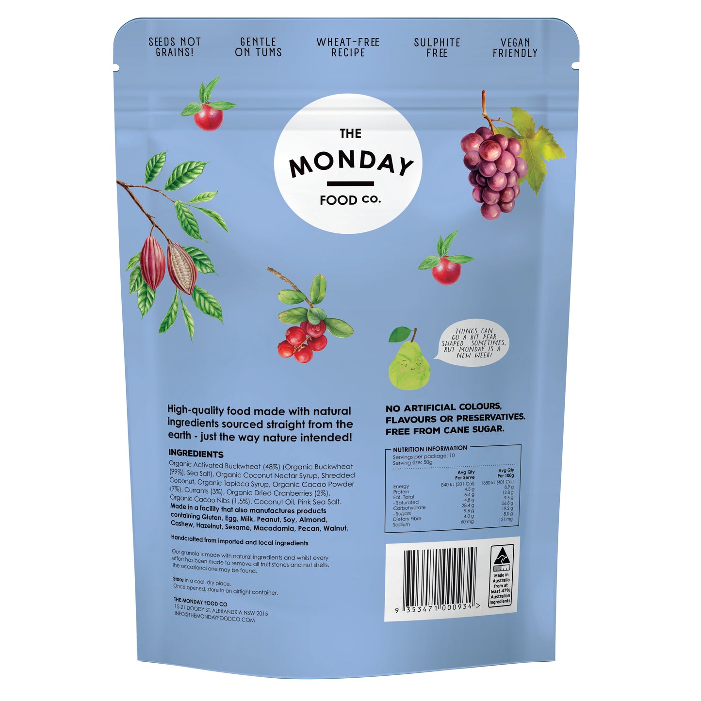 Activated Buckwheat Cacao Berry Granola