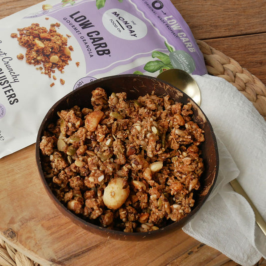 Sweet Crunchy Macadamia Clusters - Low Carb/ Keto Granola (I'm Vegan)