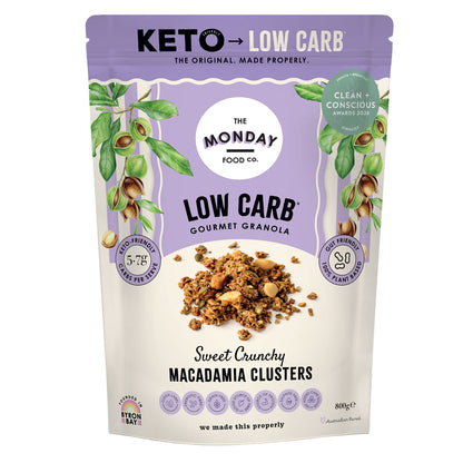 Sweet Crunchy Macadamia Clusters - Low Carb/ Keto Granola (I'm Vegan)