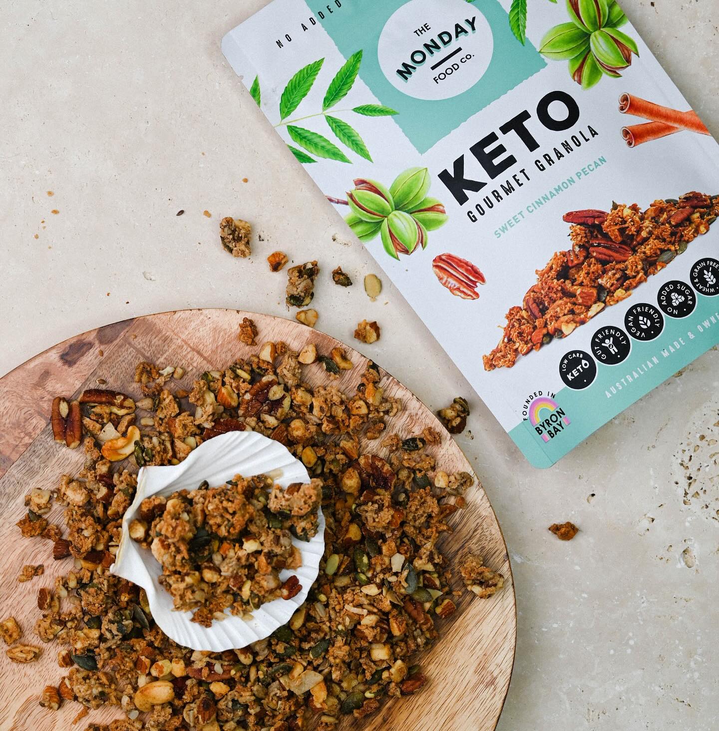 Sweet Pecan & Cinnamon - Keto Granola (I'm Vegan)